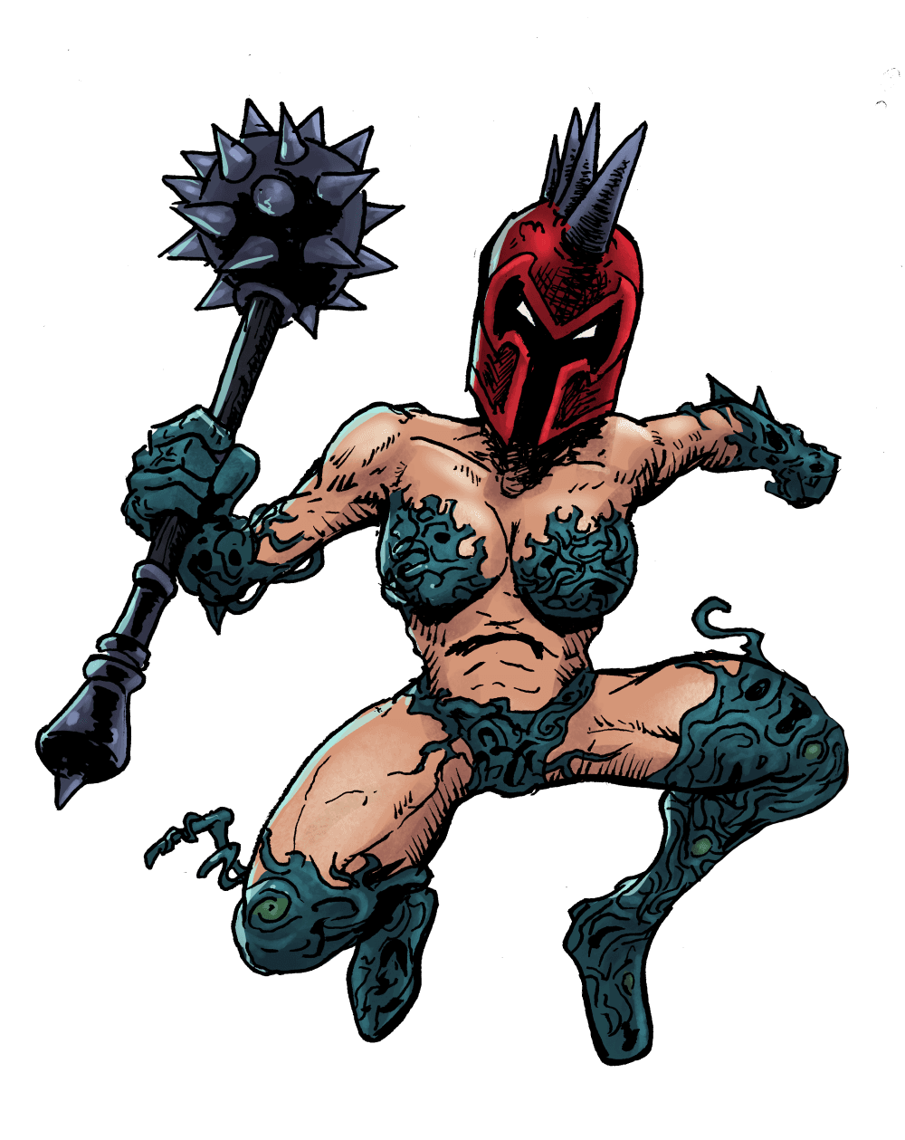 Maiden X - Original dark fantasy comic character artwork by Knight of Ink
