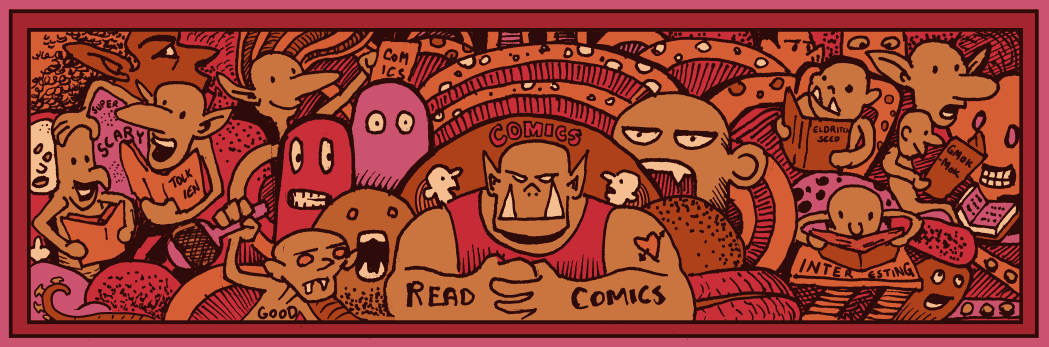 Montage of dark fantasy comic book art from Eldritch Seed by Knight of Ink