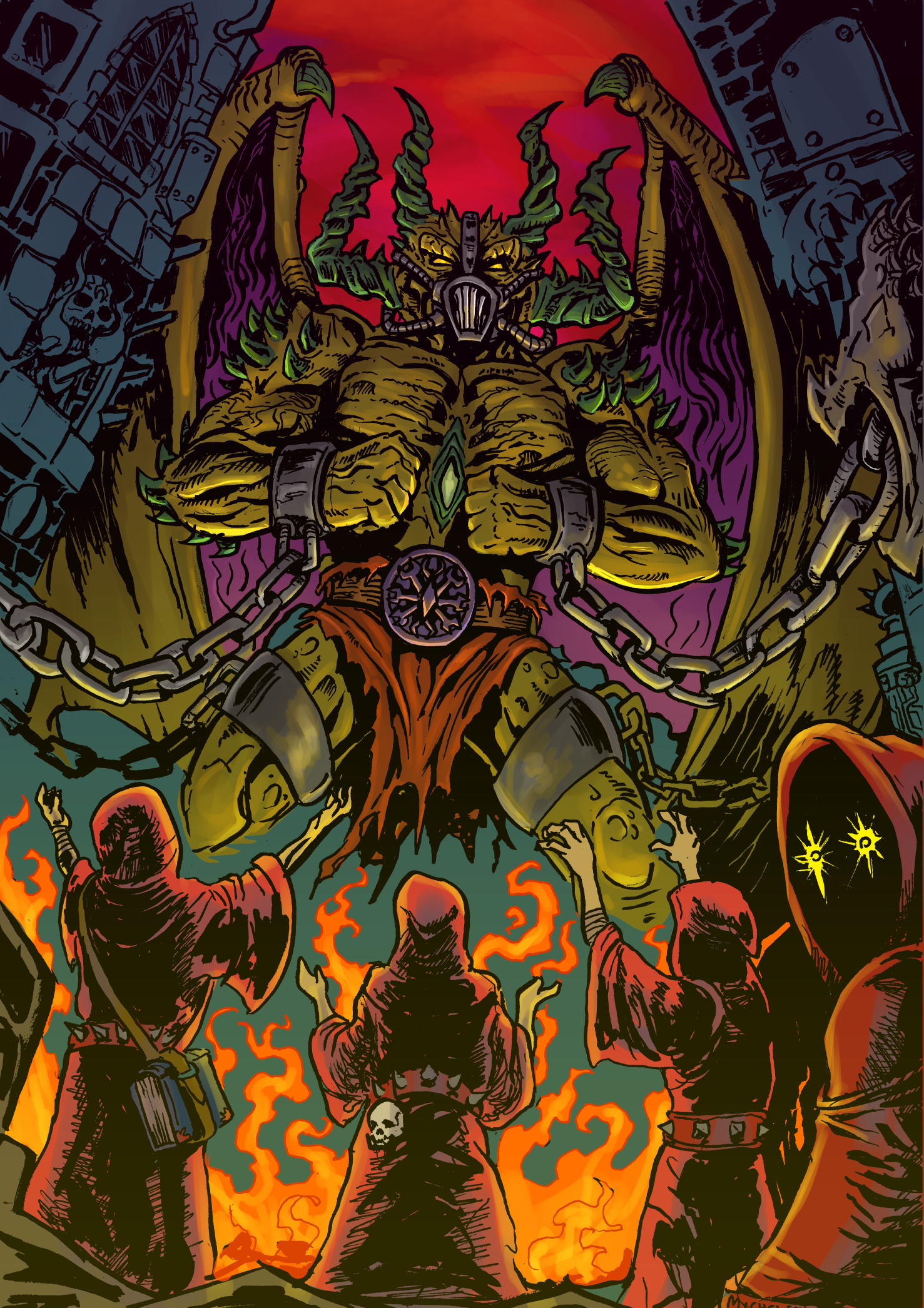 DemonLord - Original dark fantasy comic illustration by Bo T. K. Michelsen (Knight of Ink)