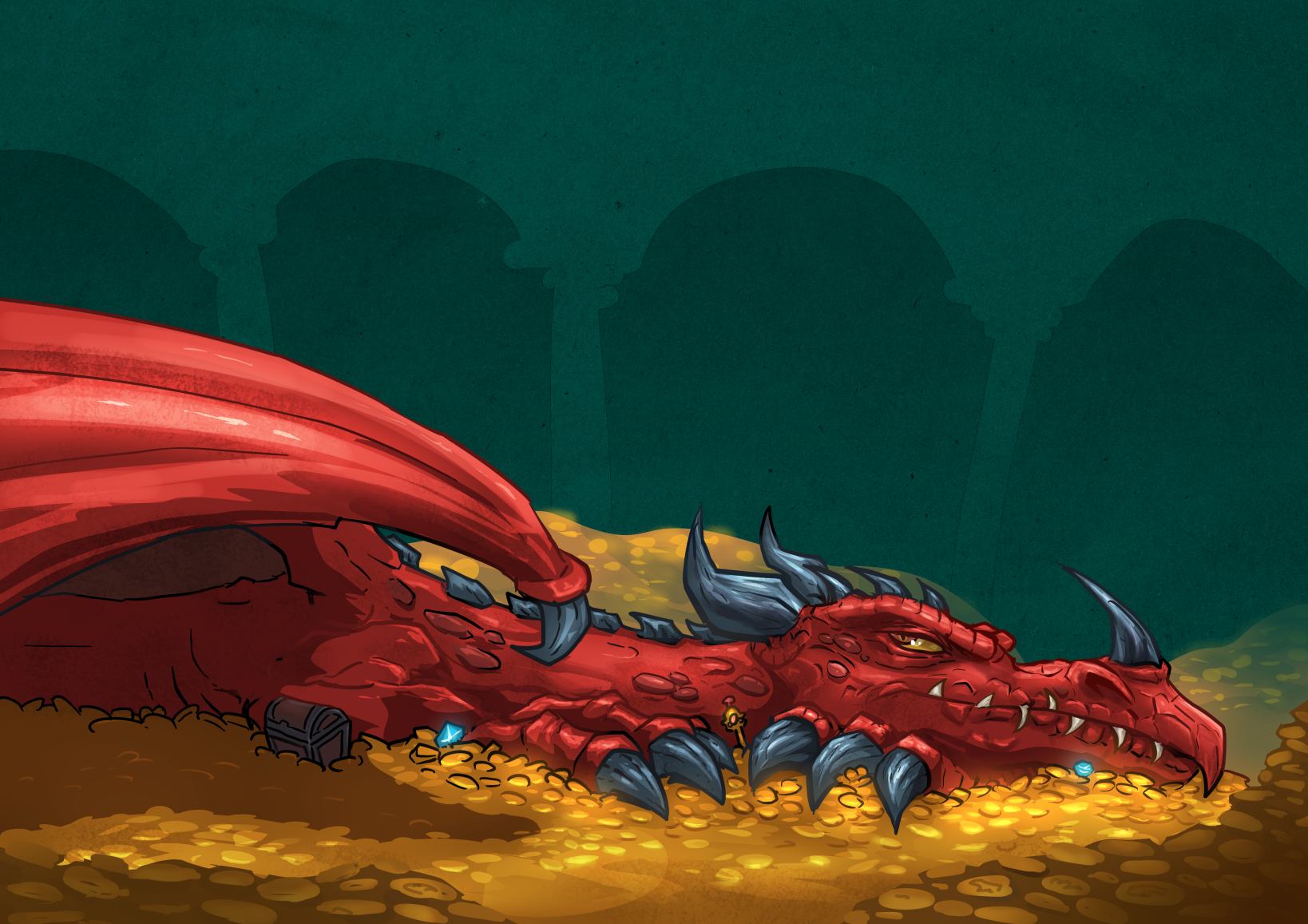 Dragekrigerne DragonSleeping - Original dark fantasy comic illustration by Bo T. K. Michelsen (Knight of Ink)