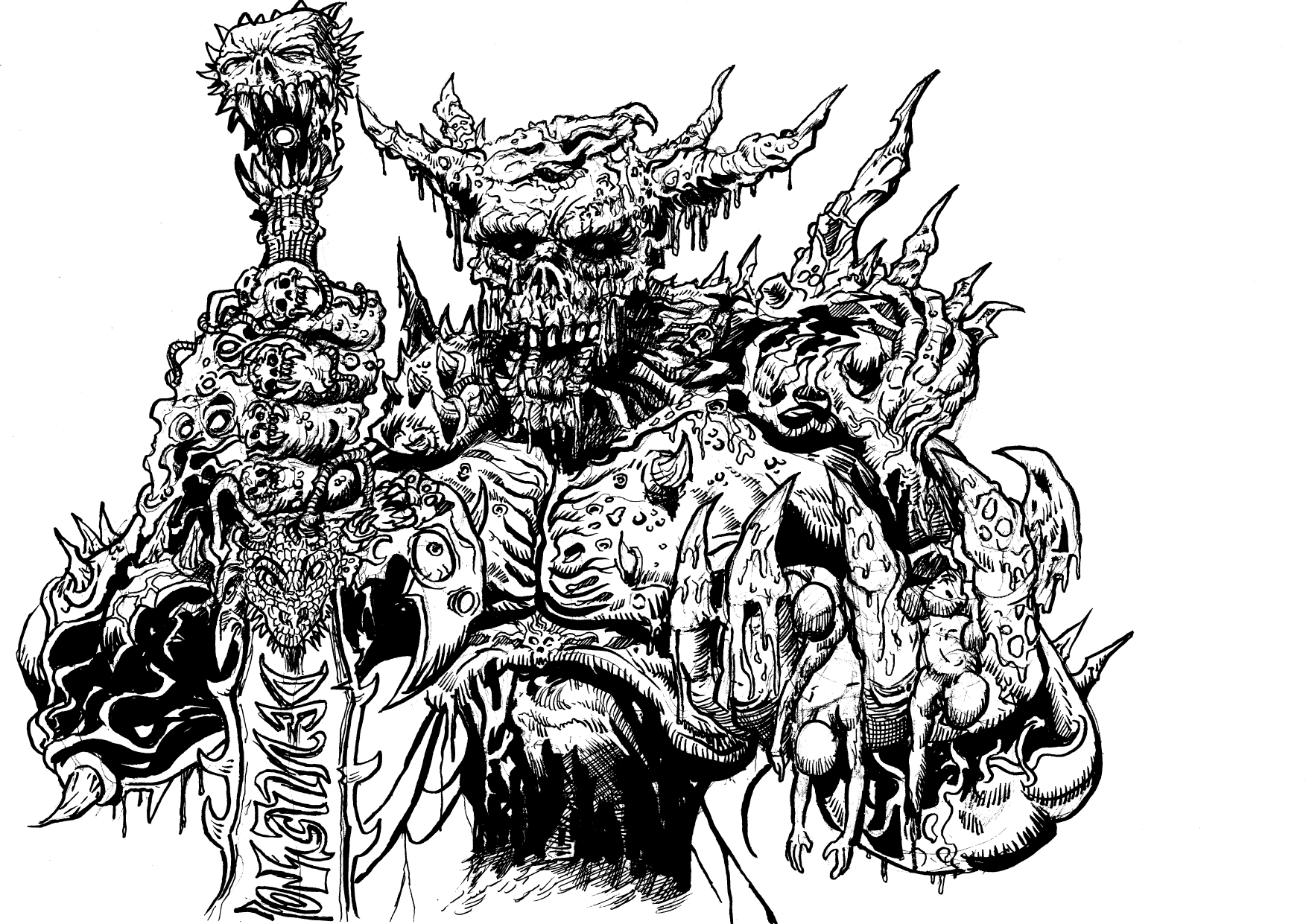 SlimeDemon - Original dark fantasy comic illustration by Bo T. K. Michelsen (Knight of Ink)